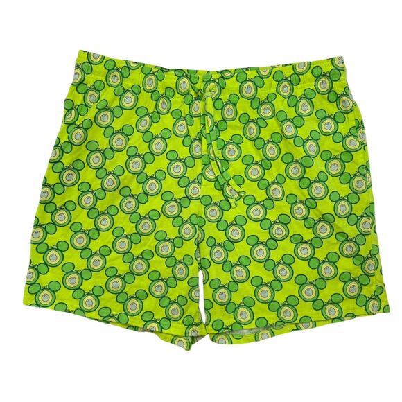 DISNEY Mickey Mouse Avocado Green Lounge Shorts Size XXL Mens Pockets Drawstring - Picture 1 of 6